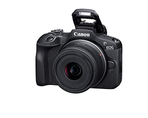 Canon EOS R100 RF-S18-45mm F4.5-6.3 is STM Lens Kit, Mirrorless Camera, RF Mount, 24.1 MP, Continuous Shooting, Eye Detection AF, Full HD Video, 4K, Lightweight, Wi-Fi, Bluetooth, Content Creation