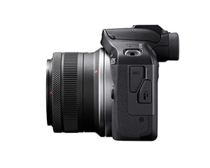 Canon EOS R100 RF-S18-45mm F4.5-6.3 is STM Lens Kit, Mirrorless Camera, RF Mount, 24.1 MP, Continuous Shooting, Eye Detection AF, Full HD Video, 4K, Lightweight, Wi-Fi, Bluetooth, Content Creation