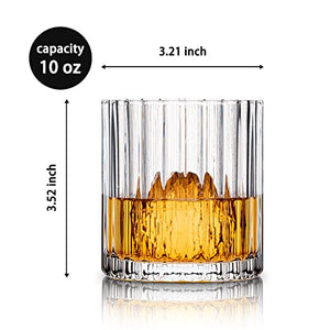Combler Whiskey Glasses 10oz Set of 4,