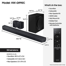 SAMSUNG HW-Q990C 11.1.4ch Soundbar w/Wireless Dolby Audio, Rear Speakers Included Q-Symphony, SpaceFit Sound Pro, Adaptive Sound, Game Mode Pro, Airplay 2, AVA, Alexa Built-in (Newest Model)