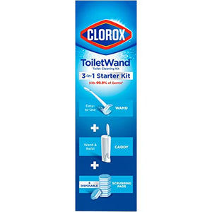 Original Clorox Cleaning System, ToiletWand, Storage Caddy, 6 Refill Heads (Package May Vary)