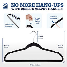 Zober Velvet Hangers 50 Pack - Heavy Duty Black Hangers for Coats, Pants & Dress Clothes - Non Slip Clothes Hanger Set - Space Saving Felt Hangers for Clothing