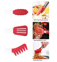 3in1 Silicone Kitchen Cooking Tongs Set, Stainless Steel