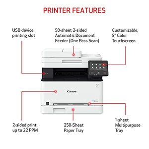 Canon Color imageCLASS MF656Cdw - All in One, Duplex, Wireless Laser Printer with 3 Year Limited Warranty, White