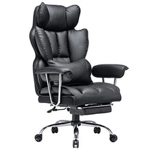 Efomao Desk Office Chair,Big High Back PU Leather Computer Chair,Executive Swivel Chair with Leg Rest and Lumbar Support,Black Office Chair