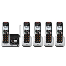 AT&T BL102-5 DECT 6.0 5-Handset Cordless Phone for Home with Answering Machine, Call Blocking, Caller ID Announcer, Audio Assist, Intercom, and Unsurpassed Range, Silver/Black