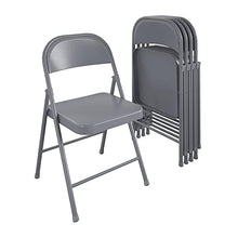 CoscoProducts COSCO SmartFold All-Steel Folding Chair, 4-Pack, Grey