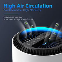 AROEVE Air Purifiers for Home, HEPA Air Purifiers Air Cleaner For Smoke Pollen Dander Hair Smell Portable Air Purifier with Sleep Mode Speed Control For Bedroom Office Living Room, MK01- White