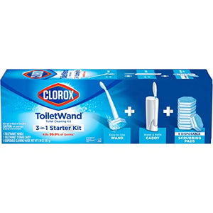 Original Clorox Cleaning System, ToiletWand, Storage Caddy, 6 Refill Heads (Package May Vary)