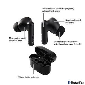 Panasonic ErgoFit True Wireless Earbuds, in Ear Headphones with XBS Powerful Bass, Bluetooth 5.3, Charging Case – RZ-B110W