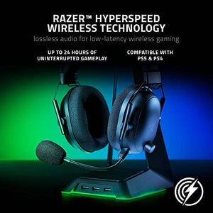 Razer BlackShark V2 Pro Wireless Gaming Headset: THX 7.1 Spatial Surround Sound - 50mm Drivers - Detachable Mic - for PC, PS5, PS4, Switch, Black