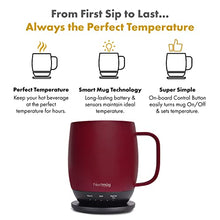 Nextmug - Temperature-Controlled, Self-Heating Coffee Mug (Burgundy - 14 oz.)