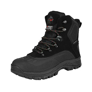 NORTIV 8 Men's 180411 Black Insulated Waterproof Construction Hiking Winter Snow Boots