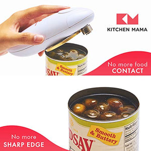 Kitchen Mama Auto Electric Can Opener Christmas Gift Ideas: Open Your Cans with A Simple Press of Button - Automatic, Hands Free, Smooth Edge, Food-Safe, Battery Operated, YES YOU CAN (Red)