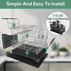 Qienrrae Dish Drying Rack, 2 Tier