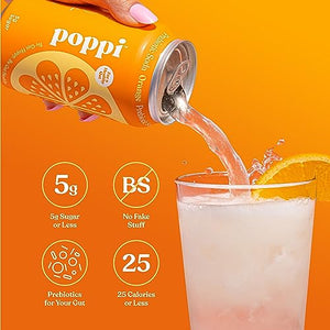 POPPI Sparkling Prebiotic Soda w/ Gut Health & Immunity Benefits, Beverages w/ Apple Cider Vinegar, Seltzer Water & Fruit Juice, Low Calorie & Low Sugar Drinks, Fun Favs Variety Pack, 12oz (12 Pack) (Packaging & Flavors May Vary)