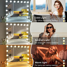 FENCHILIN Vanity Mirror with Lights and Speaker Hollywood Lighted Makeup Mirror with 15 Dimmable LED Bulbs for Dressing Room & Bedroom, Tabletop or Wall-Mounted