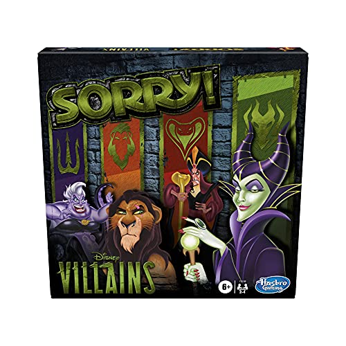 Hasbro Gaming Sorry! Board Game: Disney Villains Edition Kids Game, Family Games for Ages 6 and Up (Amazon Exclusive)