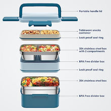 HOMETALL , Stackable Bento Lunch Box, 1500ml Stainless Steel Utensil,