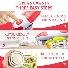 Kitchen Mama Auto Electric Can Opener Christmas Gift Ideas: Open Your Cans with A Simple Press of Button - Automatic, Hands Free, Smooth Edge, Food-Safe, Battery Operated, YES YOU CAN (Red)