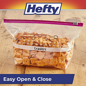 Hefty Slider Storage Calendar Bags, Half-Gallon Size, 128 Count