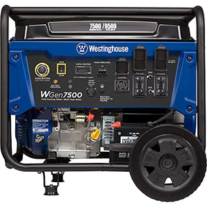 Westinghouse Outdoor Power Equipment 9500 Peak Watt Home Backup Portable Generator, Remote Electric Start with Auto Choke, Transfer Switch Ready 30A Outlet, Gas Powered, CARB Compliant