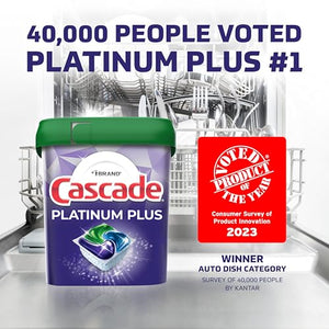 Cascade Platinum Plus Dishwasher Pod, Dish Detergent ActionPacs Dish Pods, Fresh, 52 Count