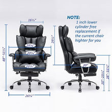 Efomao Desk Office Chair,Big High Back PU Leather Computer Chair,Executive Swivel Chair with Leg Rest and Lumbar Support,Black Office Chair