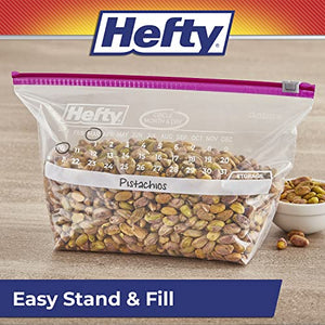 Hefty Slider Storage Calendar Bags, Half-Gallon Size, 128 Count