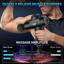 TOLOCO Massage Gun Deep Tissue, Back Massage Gun for Athletes for Pain Relief, Percussion Massager with 10 Massages Heads & Silent Brushless Motor, Christmas Gifts for Men&Women, Black