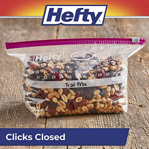 Hefty Slider Storage Calendar Bags, Half-Gallon Size, 128 Count