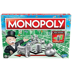 Monopoly Game, Family Board Games for 2 to 6 Players & Kids Ages 8 and Up, Includes 8 Tokens (Token Vote Edition)