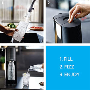 SodaStream Terra Sparkling Water Maker (Black) with CO2, DWS Bottle and Bubly Drop, Battery Powered