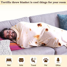 mermaker Burritos Tortilla Throw Blanket 2.0 Double Sided 71 inches for Adult and Kids, Giant Funny Realistic Food Blankets, 285 GSM Novelty Soft Flannel Taco Blanket (Yellow -Double Sided)