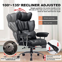 Efomao Desk Office Chair,Big High Back PU Leather Computer Chair,Executive Swivel Chair with Leg Rest and Lumbar Support,Black Office Chair