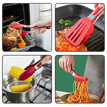 3in1 Silicone Kitchen Cooking Tongs Set, Stainless Steel