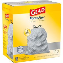 Glad ForceFlex Protection Series Tall Kitchen Drawstring Trash Bags, 13 Gal, 110 Ct, Pack May Vary