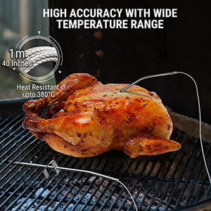 TempPro Wireless Meat Thermometer for Grill with Dual Meat Probe, Remote Meat Thermometer Wireless with Alarm