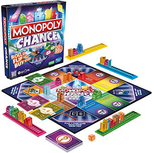 Hasbro Gaming Monopoly Chance Board Game for Adults and Kids | Fast-Paced Family Party Game | Ages 8+ | 2-4 Players | 20 Mins. Average